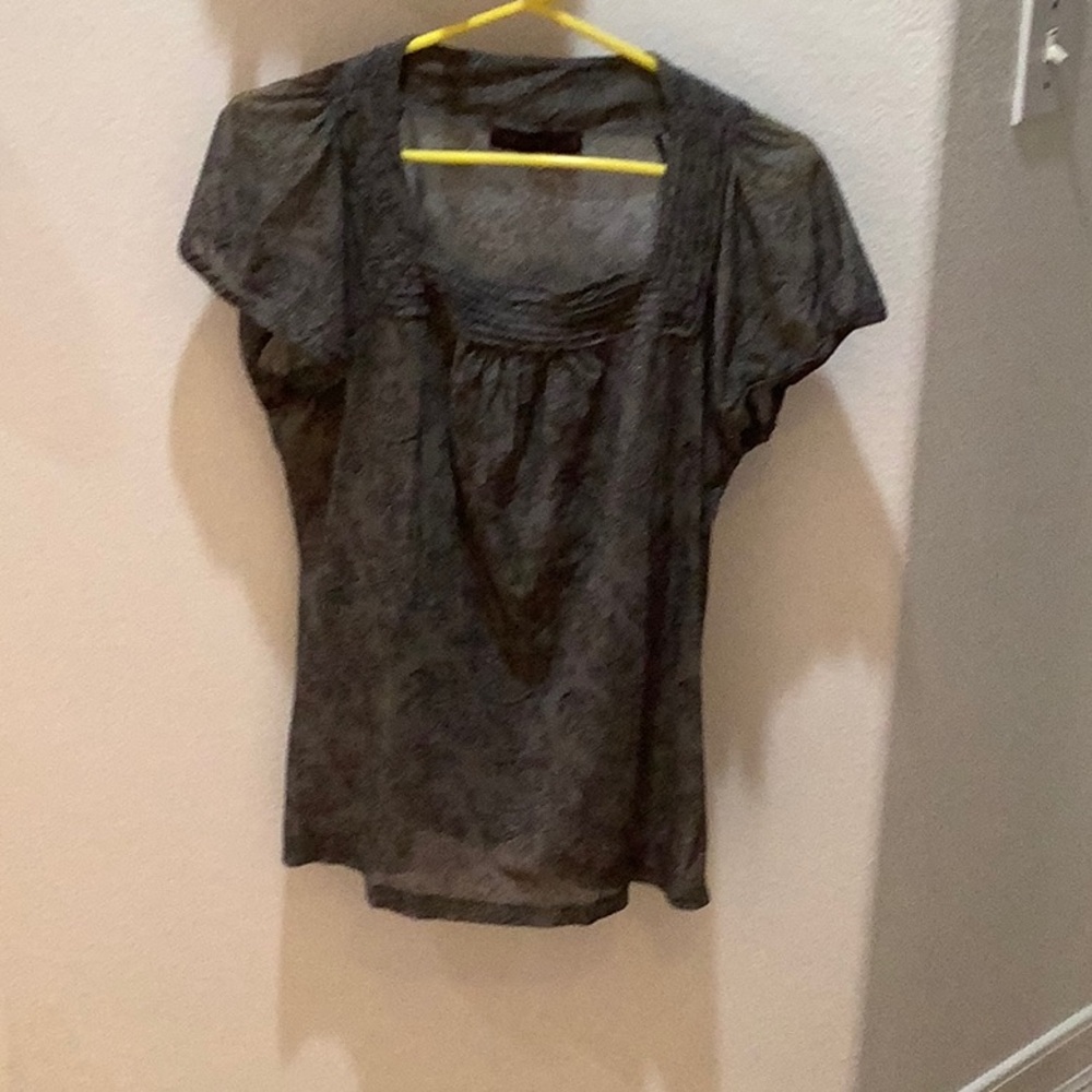 Sheer Black Gray Blouse